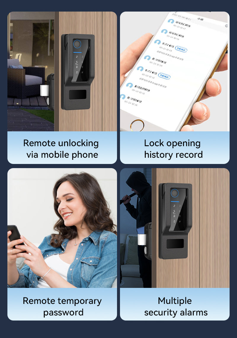 B1 Outdoor waterproof smart lock Easy to install without wiring, and automatically locks upon entry and exit The safety anti-theft Hall sensor technology automatically locks when the door is closed