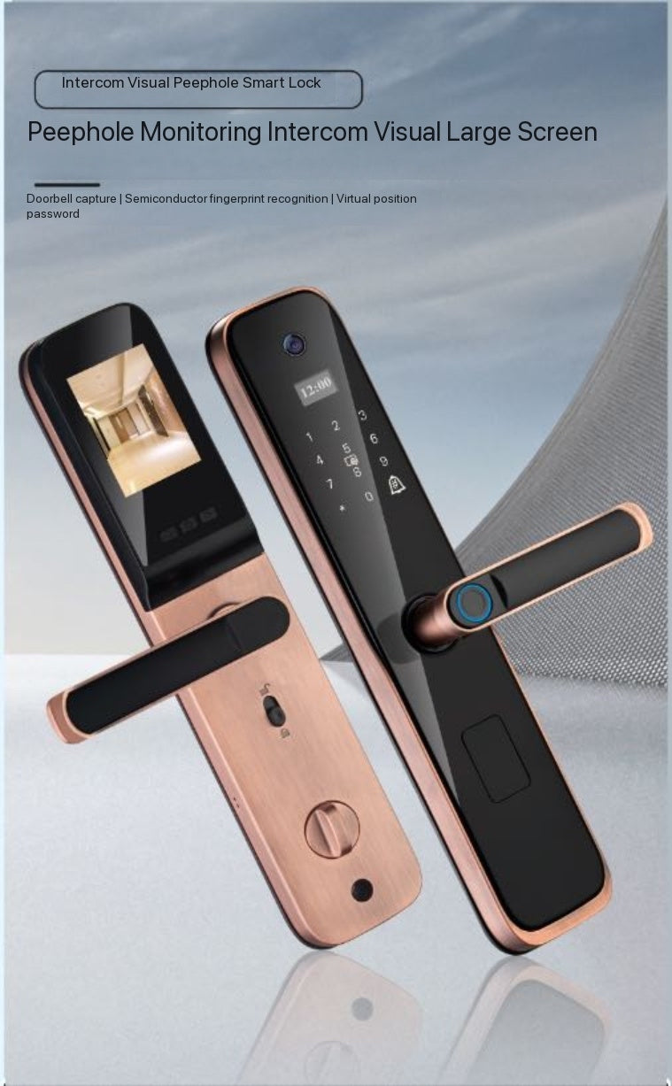 P8S Intercom Visual Peephole Smart Lock Peephole Monitoring Intercom Visual Large Screen