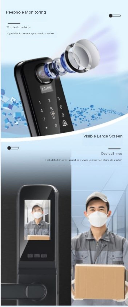P8S Intercom Visual Peephole Smart Lock Peephole Monitoring Intercom Visual Large Screen