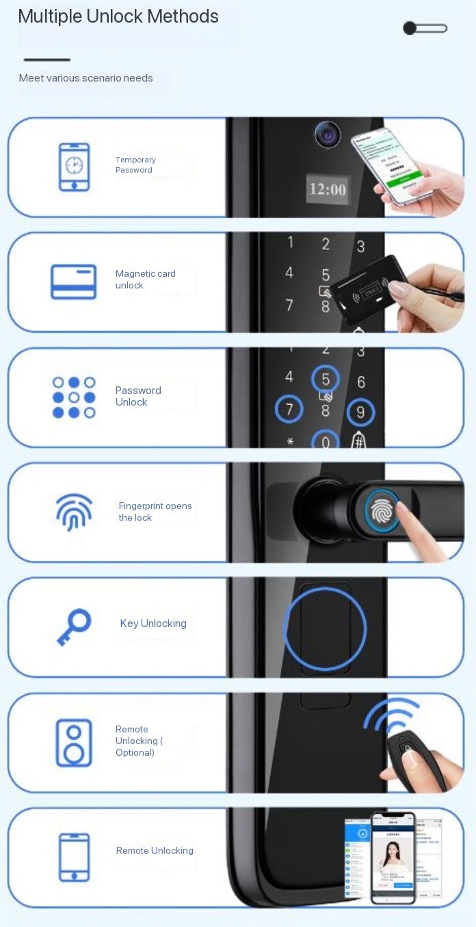 P8S Intercom Visual Peephole Smart Lock Peephole Monitoring Intercom Visual Large Screen