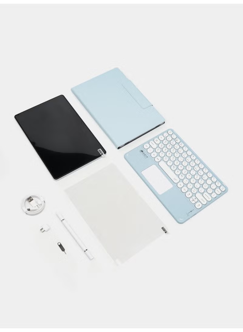 CCIT Tab G25 10.1" Android Tablet with Keyboard & Stylus Dual SIM WiFi 16GB RAM + 1 TB ROM Type-C Charging Kids & Adults Productivity Bundle