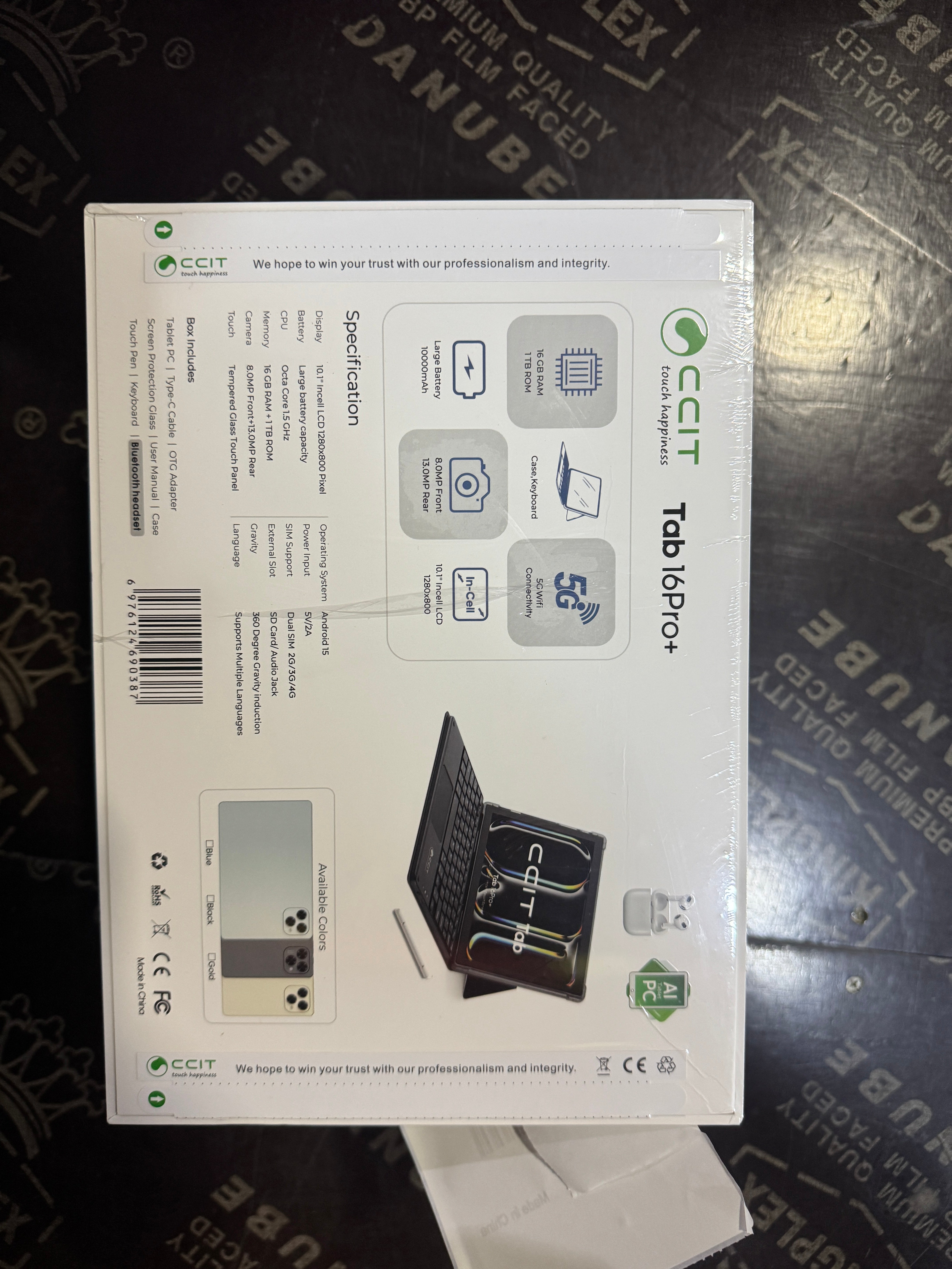 CCIT Tablet TAB 16PRO  10.1” immersive Android tablet display 16GB RAM + 1TB storage capacity 10000mAh long-lasting battery Dual SIM &amp; Wi-Fi connectivity
